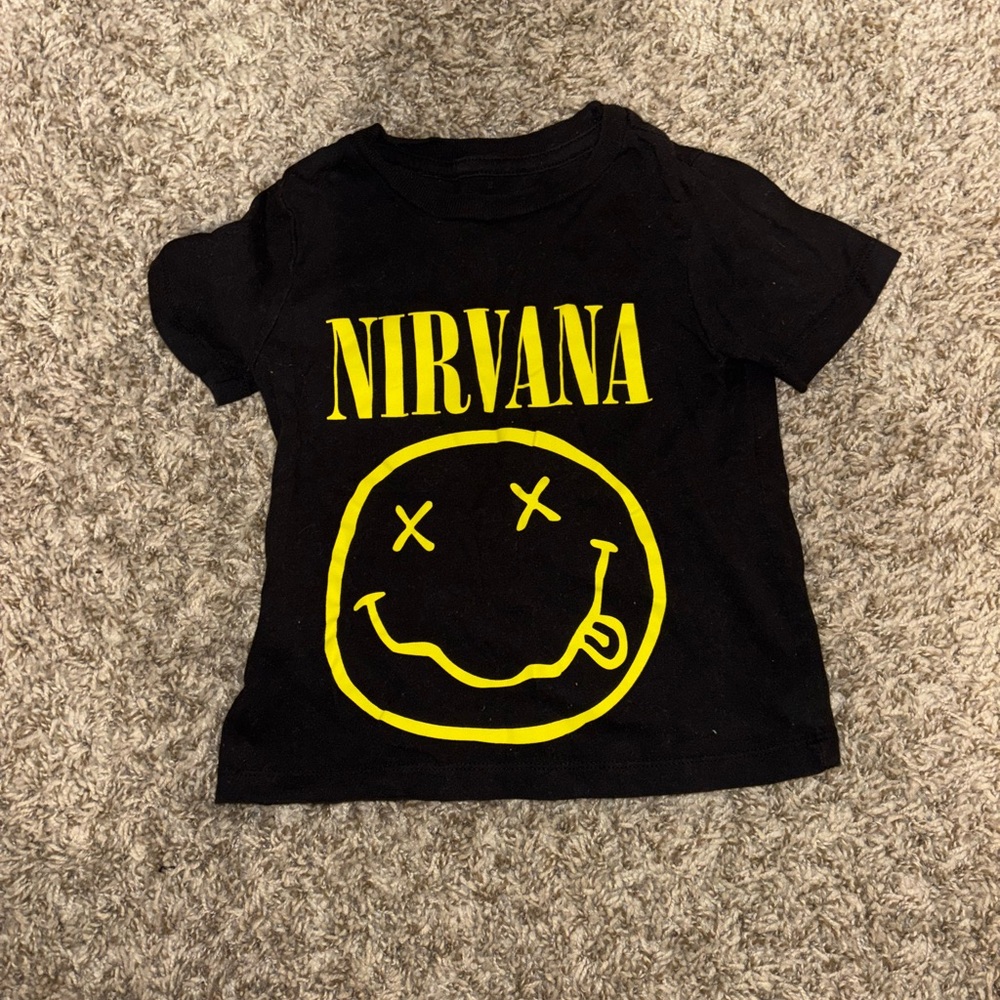 NIRVANA Black and Yellow Short Sleeve Tee